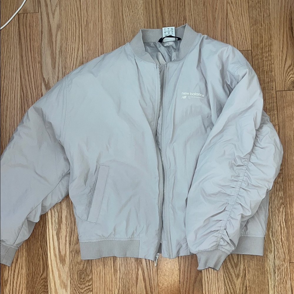 New Balance Light Gray Bomber Jacket